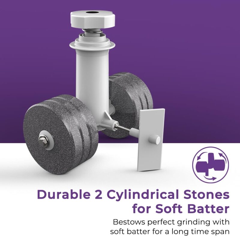 Crompton's Duro Classic Wet Grinder with 150W Motor for Uniform Grinding, High Grade 2L Stainless Steel Drums, Strong ABS Body & 5 Years of Warranty on Motor - Image 6