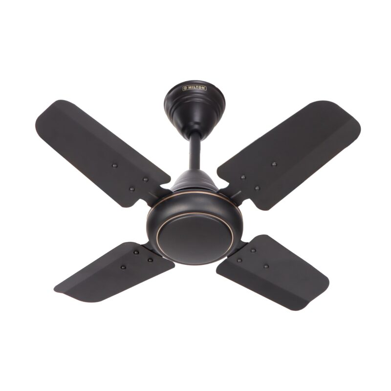 MILTON Brezza 600 mm Ceiling Fans For Home | Energy Efficient Motor | High Air Delivery 600mm Ceiling Fan | 24 Inch High Speed Fan Ceiling | 2 Years + 6 Months Warranty | Metallic Black, 4 stars - Image 3