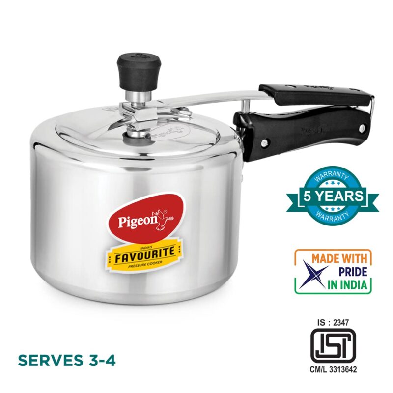 Pigeon by Stovekraft 3 Litre Favourite Aluminium Inner Lid Induction Base Pressure Cooker (Silver) BIS Certified - Image 5