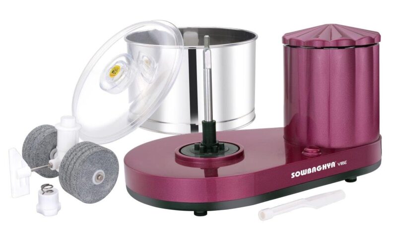 Sowbaghya Vibe 2Ltr Table Top Wet Grinder(Metallic Pink) | Heavy Duty Motor | Ideal for Your Kitchen | 2Ltr Wet Grinder for All Kinds of Batter for South Indian Dishes - Image 3