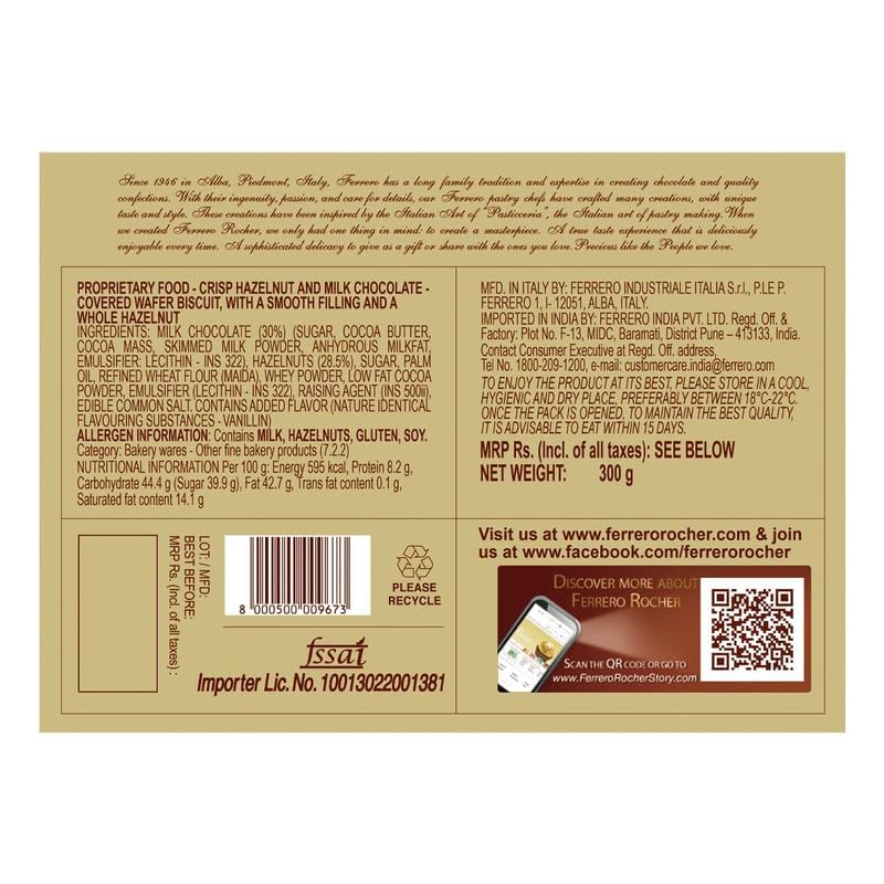 Ferrero Rocher Premium Chocolates 24 Pieces, 300 gm (Pack of 4) - Image 6