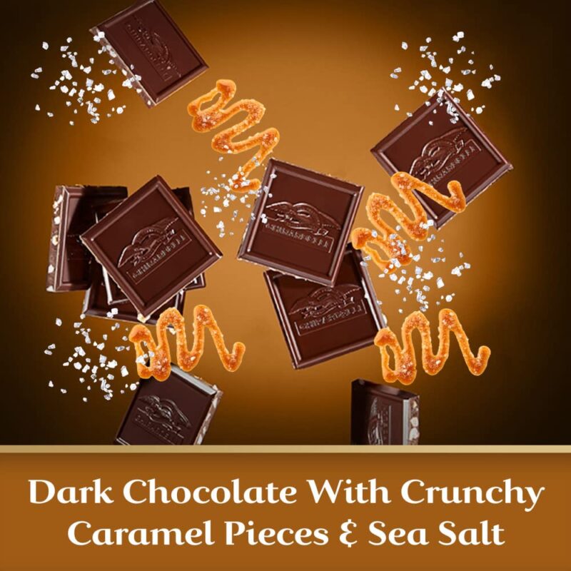 Ghirardelli Dark Chocolate Sea Salt Caramel Bar, 100g - Image 2