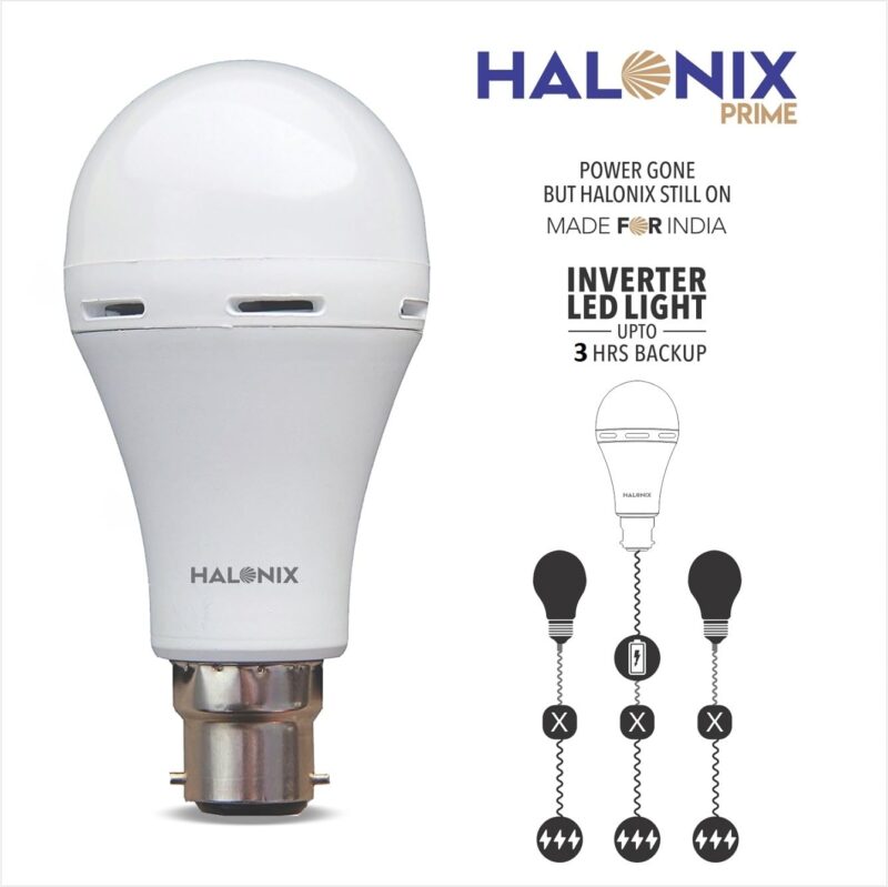 Halonix 8.5 Watt B22 LED White Rechargeable Emergency light Inverter Bulb, Pack of 1 - Image 5