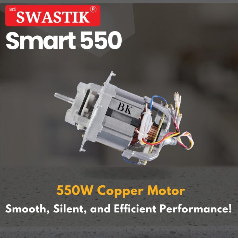 Sri Swastik Smart 550 Mixer Grinder - 550W Heavy-Duty Motor, 3 Stainless Steel Jars, Pink - Image 4