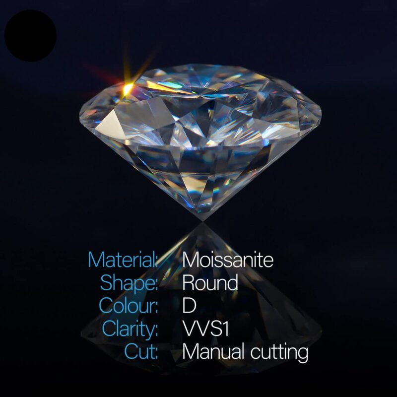 Moissanite Clear White D Color Round Brilliant Cut Loose Gemstone VVS1 Quality Moissanite Stone 1 Carat GRA Certified Loose Moissanite Stones (6.50 mm Heart & Arrow Cut) - Image 7