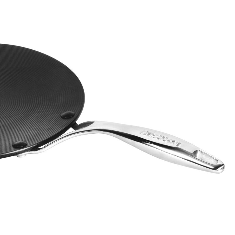 Circulon Hard Anodised Non Stick Aluminium Roti Tawa with Stainless Steel Handle | Chapati Tawa | Nonstick Dosa Tawa | Tawa Pan Big Size | Tawa Induction Base, 26 cm, Black - Image 2