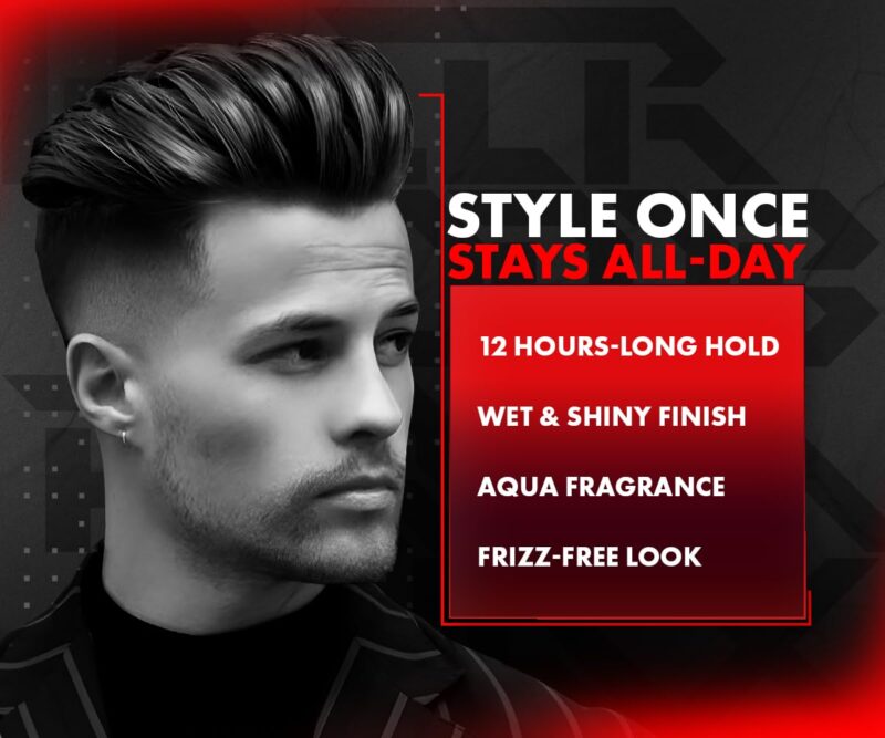 UrbanGabru Aqua Hair Wax | Hair Wax For Men Strong Hold High Shine 260 Ml | 2-In-1 Men Hair Styling Wax | Wet Look - Image 5