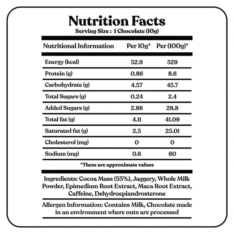 Kalories intimacy chocolate | Elevate Mood, Enhances Stamina and Amplifies Sensory Experience | Romantic chocolate for couples | Wedding, Honeymoon | Guilt free dark chocolates (Pack of 2) - Image 4