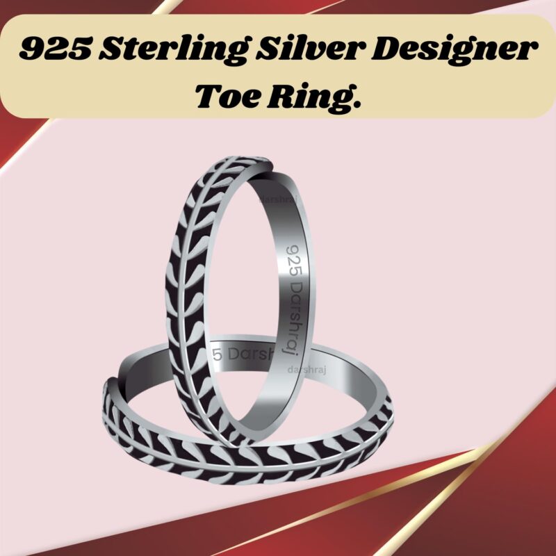 DARSHRAJ JEWELLERS 925 Sterling Silver Chandi Black Toe Ring Silver For Women (2.5gm) - Image 9