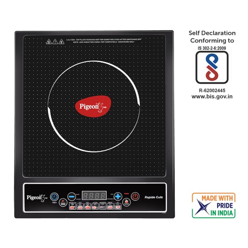 Pigeon by Stovekraft Copper Coil Rapido Cute Induction Cooktop (Black) - Image 2