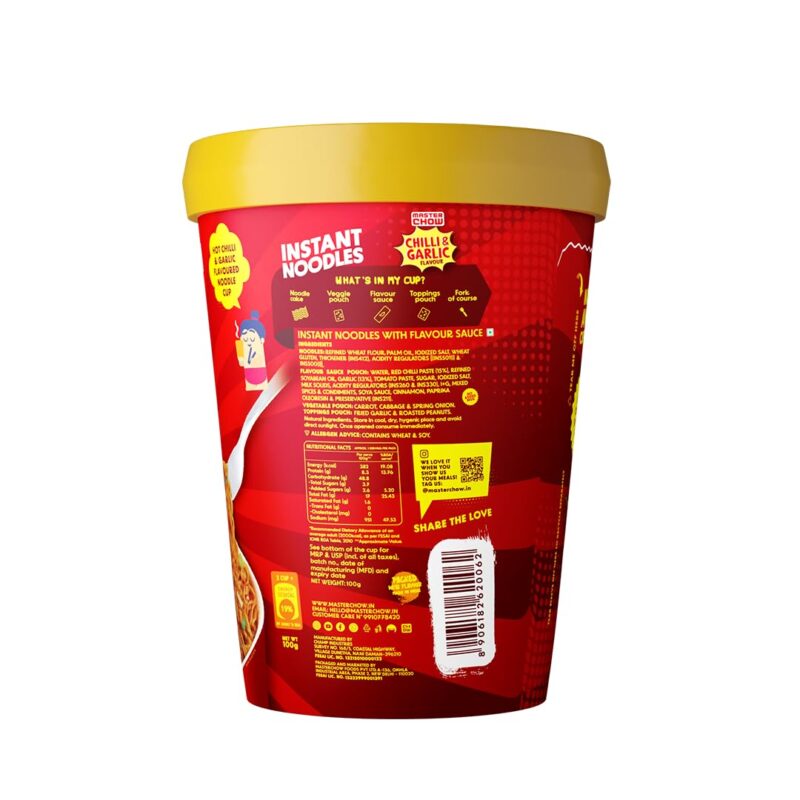 25x Masterchow Chilli Garlic Instant Cup Noodles - 100g - Pack of 25 - Image 3
