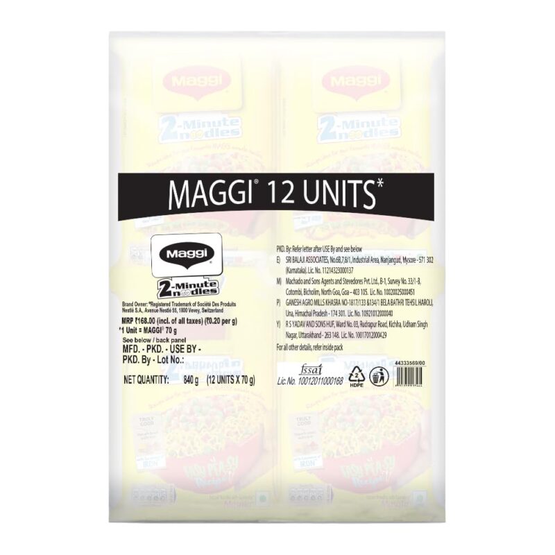 MAGGI 2-Minute Instant Noodles, Masala Noodles With Goodness Of Iron, Made With Choicest Quality Spices, Favourite Masala Taste, 70G ( Pack Of 12 ), 840 Gram - Image 6