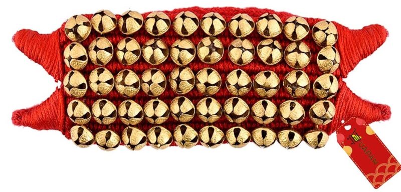 UAPAN Brass Ghungroo Anklets Bells (5 Line Double string Pad, Red, Pair) - Image 5