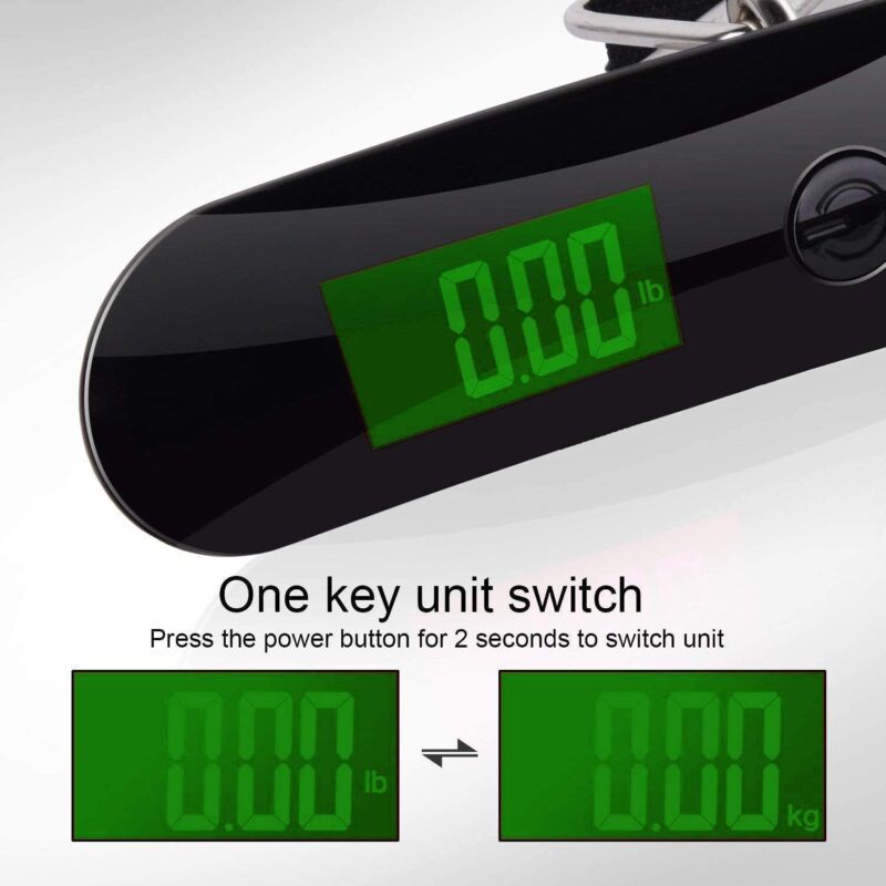 EzLife ELS-2021 Luggage Scale, 50 KG Travel Scale, Digital Scale with Backlight LCD Display, High Precision Hanging Scale, Portable Luggage Scale for Travel, Household, Outdoor (Black & Red) - Image 7