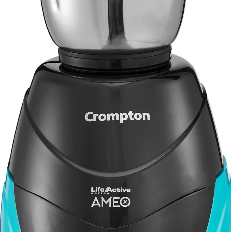 Crompton Ameo 750-Watt Mixer Grinder with MaxiGrind and Motor Vent-X Technology (3 Stainless Steel Jars, Black & Green) - Image 5