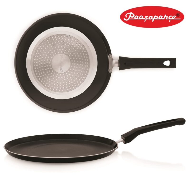 paasapahce Non Stick Dosa Tawa | Induction And Gas Stove Compatible |Cool Touch Bakelite Grip Handle | Cookware, 27 Cm Diameter, Black - Image 2