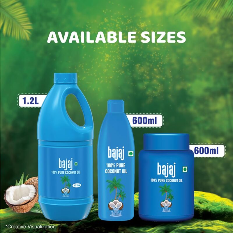 Bajaj 100% Pure Coconut Oil 1.2 Litres Jar - Image 2