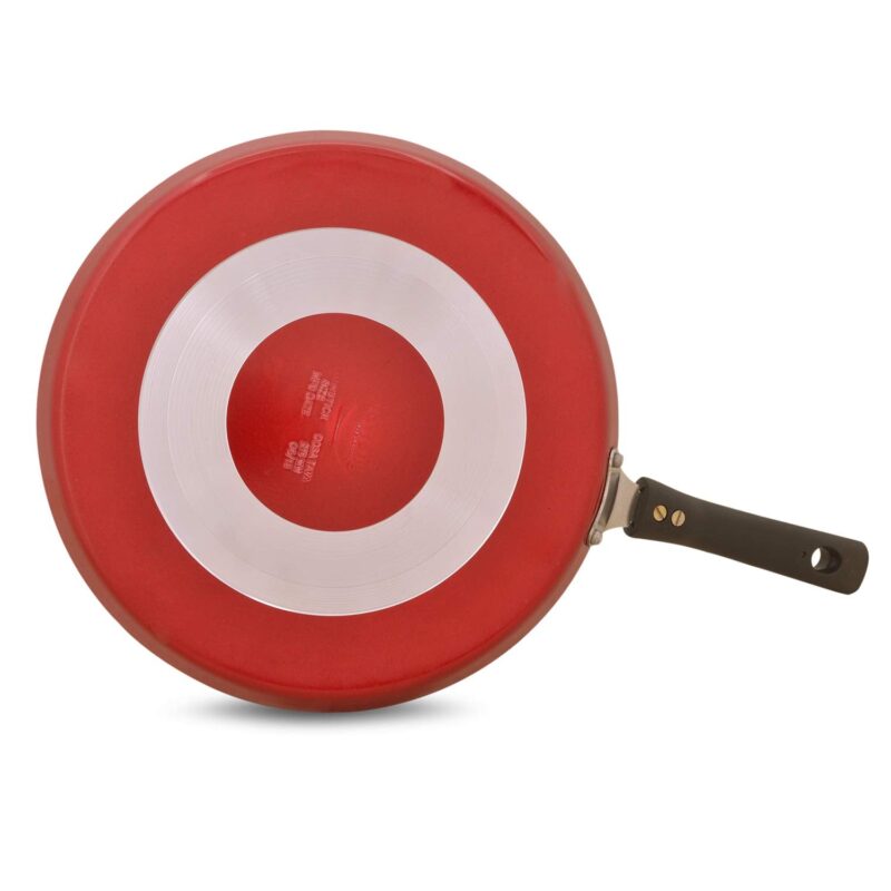 NAVRANG Cookware Aluminium Dosa Tawa 27.5cm | Non-Stick Tava with Soft Touch Handle | Non Induction - Red - Image 2