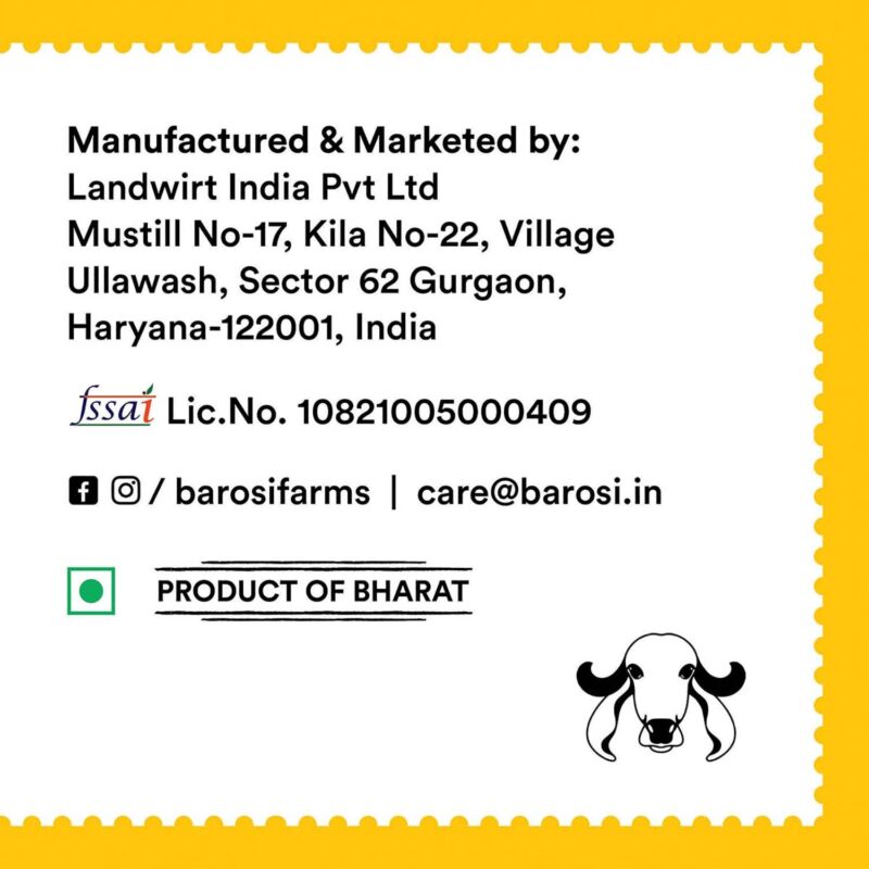 Barosi Premium A2 Cow Ghee 500 millilitre | A2 Danedar Desi Ghee | Churned from Curd with Bilona Method | Pure & Aromatic | Organic, Farm Made in Small Batches | Glass Jar Packing - Image 2