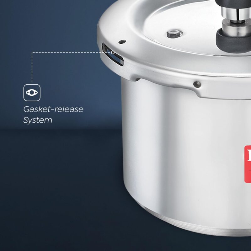 Prestige 2L+3L+5 Litres Svachh Outer Lid Aluminium Combo Pressure Cooker with 2 Lids |Deep Lid Controls Spillage | Gas & Induction Compatible | Anti-Bulge Induction Base| Gasket-release system - Image 3