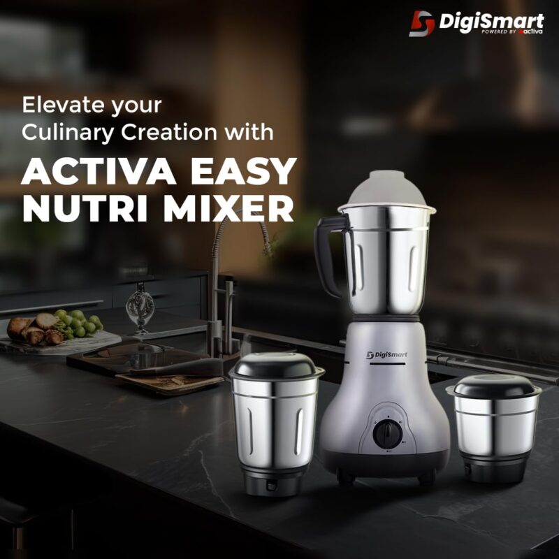 DIGISMART Kitchen Mate 750 Watt Mixer Grinder with 3 Jars for Grinding, Mixing with Powerful Motor with 1150 Watt Light Weight Lancer Dry Iron come with 2 Years Warranty (Black, Combo Offer) - Image 2