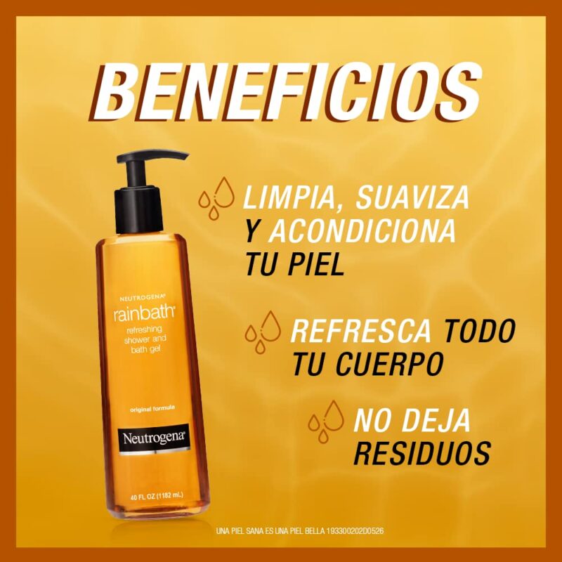 Neutrogena Rainbath Refreshing Shower and Bath Gel, 1.18 L (Mega Size) (Pack of 1) - Image 6