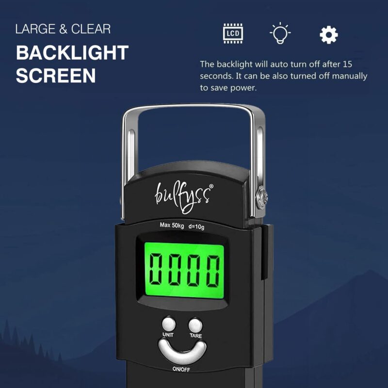 Bulfyss by UrbanFix Electronic 50Kgs Digital Luggage Weighing Scale - Black | Bag Weighing Scale for Luggage | Spring Balance | Weight Machine for Luggage - Image 7