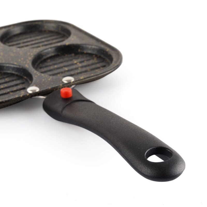 CELLO Non-Stick 4- Cavity Aluminium Appam/Uttapam Maker with Spatter (Golden) - Image 6