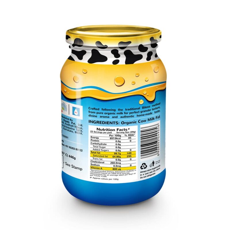 Akshayakalpa Organic Cow Ghee – 490 ml - Pure organic ghee, traditionally-churned, chemical-free, granular ghee, nutritious by nature - Image 6