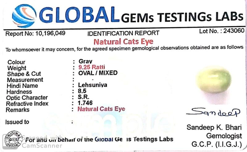KIRTI GEMS 8.25 Ratti Cat Eye Gemstone | Stone for Men and Women Stone | Gemstone for Astrological Purpose - Image 2