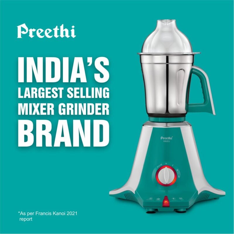 Preethi Aries Mixer Grinder for Kitchen | Vega W5 750 Watt Mixie,4 Jars | 5yr Motor Warranty & Lifelong Free Service | Green (MG 216) - Image 6