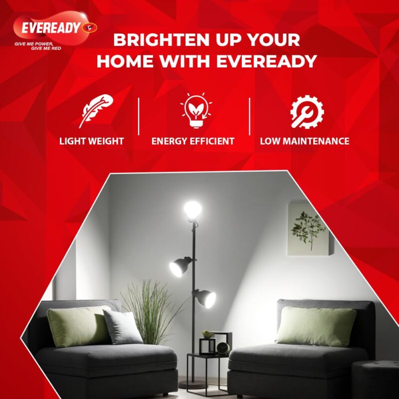 Eveready 9W LED Light Bulb| Cool Day Light (6500K) |Pack of 2|Energy Efficient| 4kv Surge Protection |100 Lumens per watt, B22 - Image 4