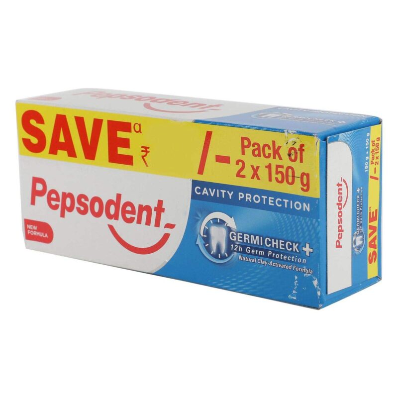 Pepsodent Germi Check Toothpaste for Prevents Cavities, Freshens Breath, White Teeth, Removes Plaque (150g ) - Pack of 2 - Image 5
