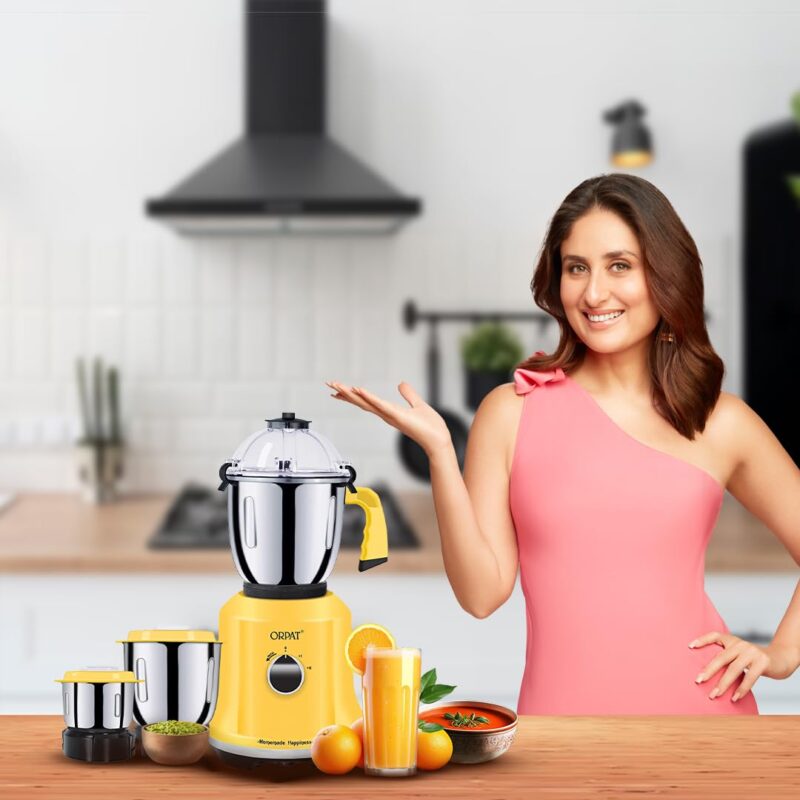 Orpat Smart Home Appliances Kitchen Helpers Mixer Grinder Kitchen Bot 1200W (Majestic Yellow) - Image 3