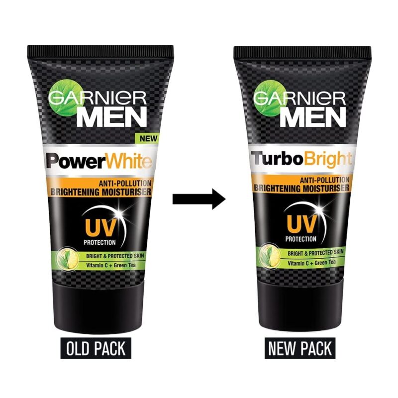Garnier Men, Face Wash, Brightening & Anti-Pollution, TurboBright Double Action, 300 g (pack of 2) & Moisturiser, Brightening and Anti-Pollution, TurboBright, 40 g - Image 3