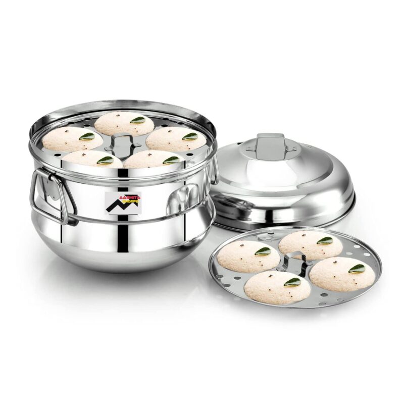 Aashita Shoppe Stainless Steel Idli Cooker/Idli Maker Makes 13 Idlis At Once Comes With 3 Plates.Gas Stove & Induction Compatible - Image 6