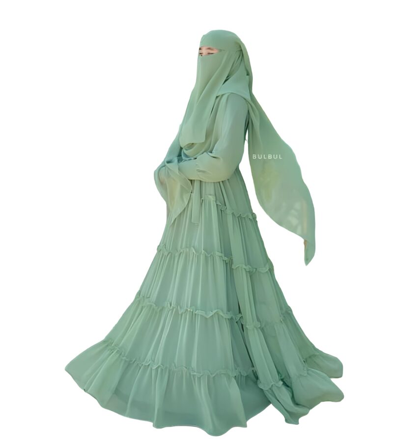 5 Chun Pista Green Burqa For women & Girls - Image 6