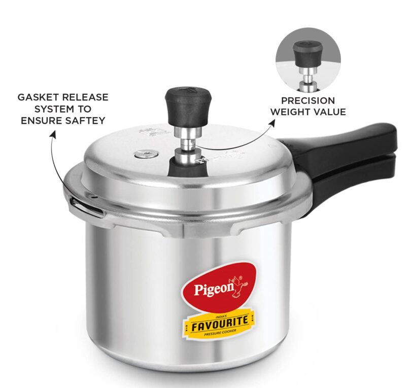 Pigeon by Stovekraft Favourite Outer Lid Non Induction Aluminium Pressure Cooker, 3 Litres, Silver - Image 7
