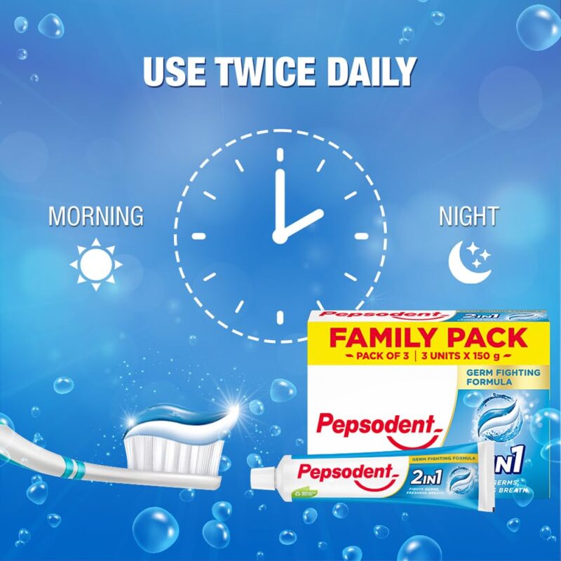 Pepsodent 2 in 1 Cavity Protection - 150 g (Pack of 3) - Image 4