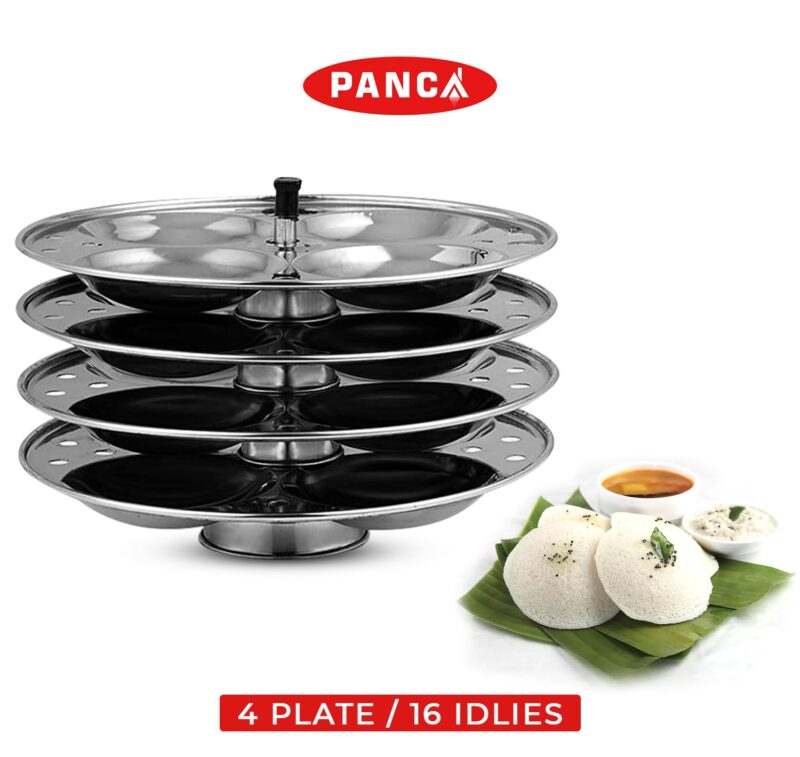 PANCA Stainless Steel Idli Cooker, 4 Plates Idli Maker With Whistle (16 Idli, Pack of 1) - Image 7