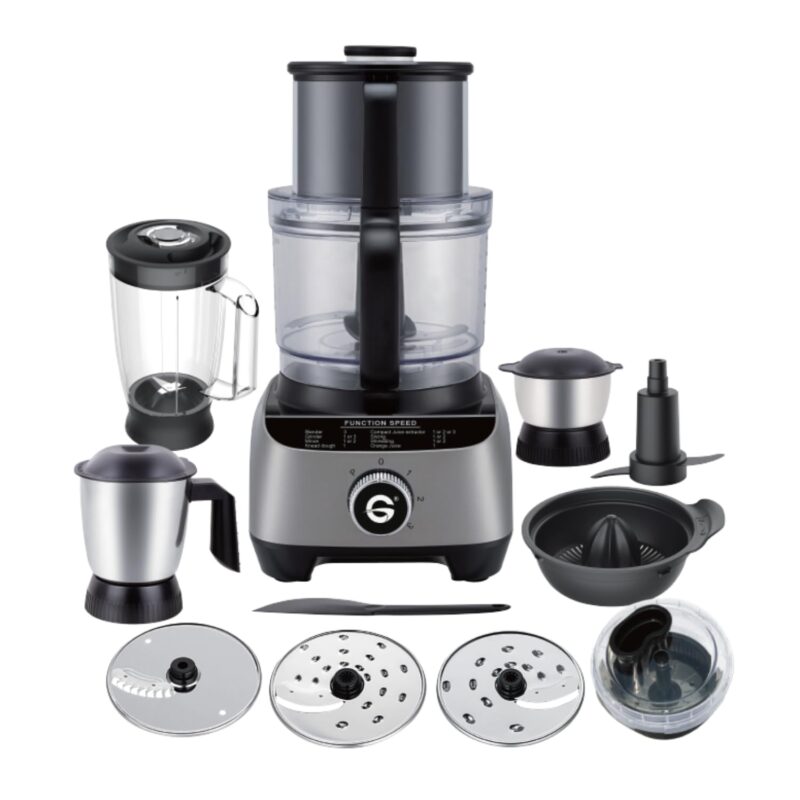 Gorek Technologies Gorek Food Processor Gt-Fp101-1300Watts Copper Motor, Enhanced Inlet And Bowl Size, Mixer Grinder, 13 Versatile Functions, 304 Stainless Steel Jars, And Premium Design And Finish.