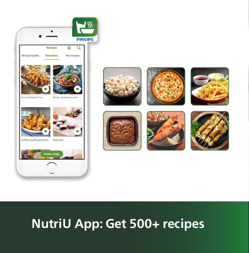 PHILIPS Air Fryer HD9200/90, uses up to 90% less fat, 1400W, 4.1 Liter, with Rapid Air Technology (Black), Large - Image 3