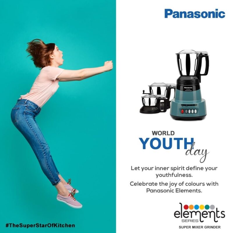 Panasonic 1500W Mixer Grinder with 3 Stainless Steel Jars set, (Coral Blue) MX-AV325 | Elements Series With SS304 Grade Stainless Steel Blade - Image 4