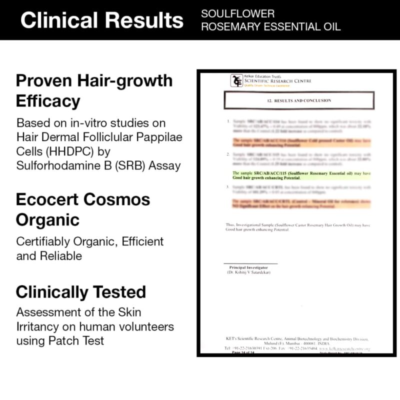 Soulflower Rosemary Essential Oil & Castor Oil for Hair Growth, Hair Fall Control, Hydrating & Moisturising Face & Skin | 100% Pure, Natural, Organic, Ecocert Certified| Pack of 2, 240ml - Image 10