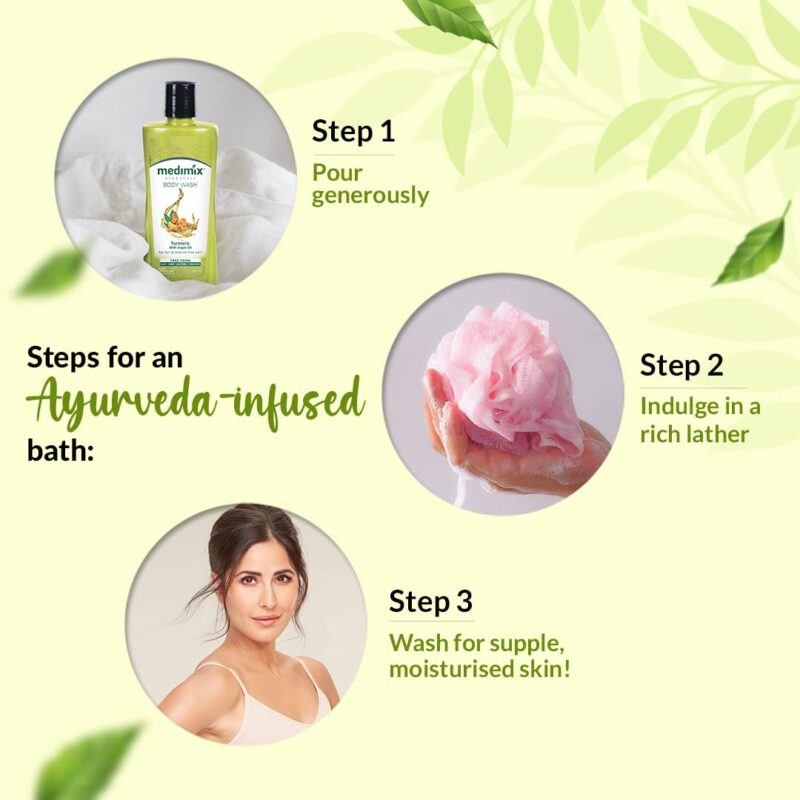 Medimix Ayurvedic Body wash, Turmeric & Argan Oil For Radiant, Blemish-Free, & nourished skin 250ml | Vitamin E infused Shower Gel | Herbal | Paraben-free & Sulphate-free - Image 6