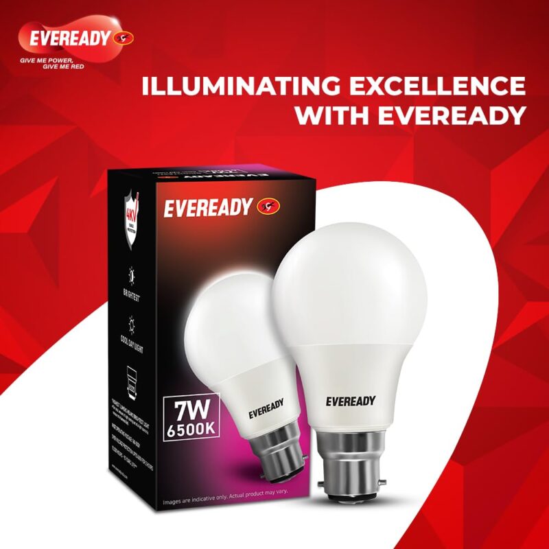 Eveready 7W Led Light Bulb | High Efficiency & Glare-Free Light | Pack Of 12 | With Li-Ion Battery Inside | 7 Hours Battery Backup | Overcharge Protection| Cool Day Light (6500K) - B22D - Image 6