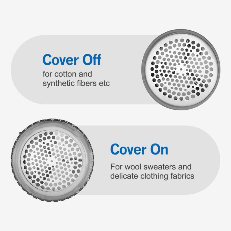 BEAUTURAL Portable Fabric Shaver and Lint Remover, Sweater Defuzzer with 2-Speeds, 2 Replaceable Stainless Steel Blades, Battery Operated, Remove Clothes Fuzz, Lint Balls, Pills, Bobbles - Image 7