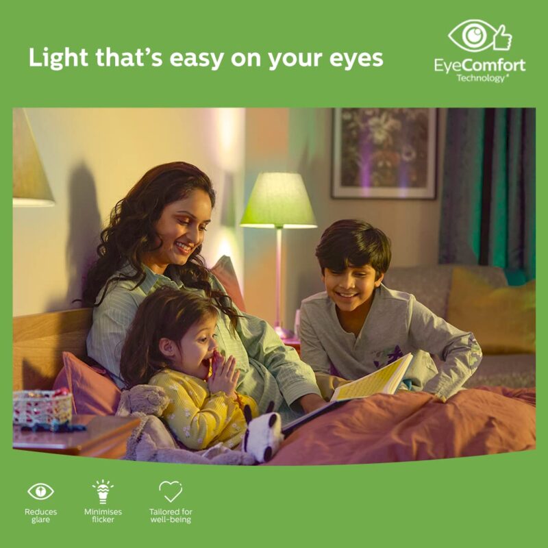 PHILIPS Full Glow 9-watt B22 Clear LED Bulb | Warm White, Pack of 2 - Image 2