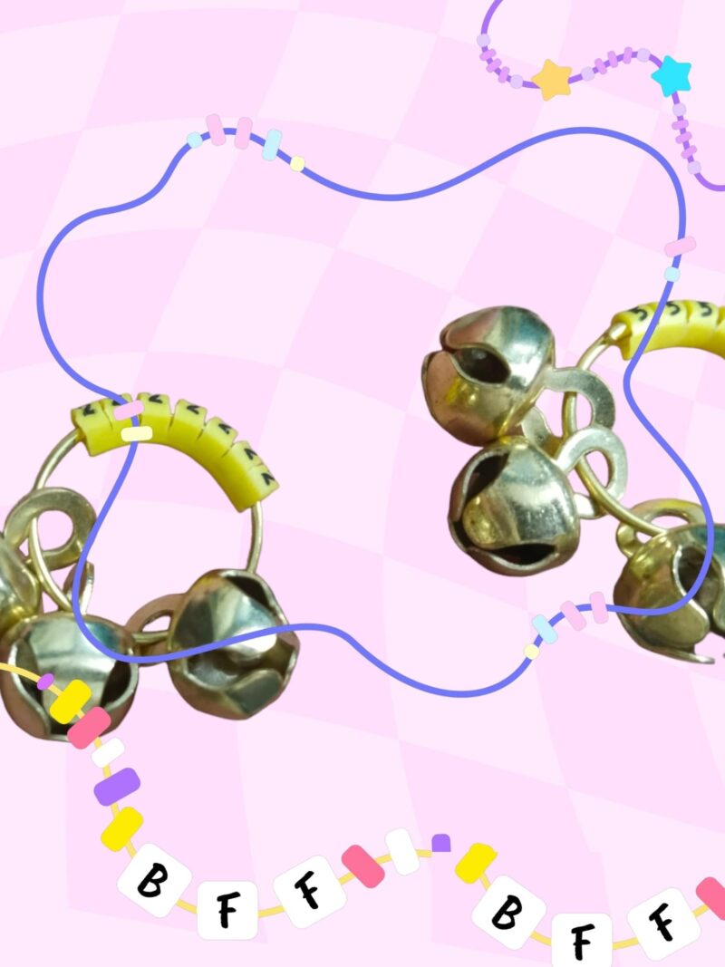 (Big Size, High Sound) Classy Looks Ghungroo Bells Finger Clapping Ring Yellow Kadi (Non Brass) Home Temple Pooja Aarti Bhajan Ganapati Ganesh Navratri Festivals Musical Gifting Goddess Chiming (10) - Image 4