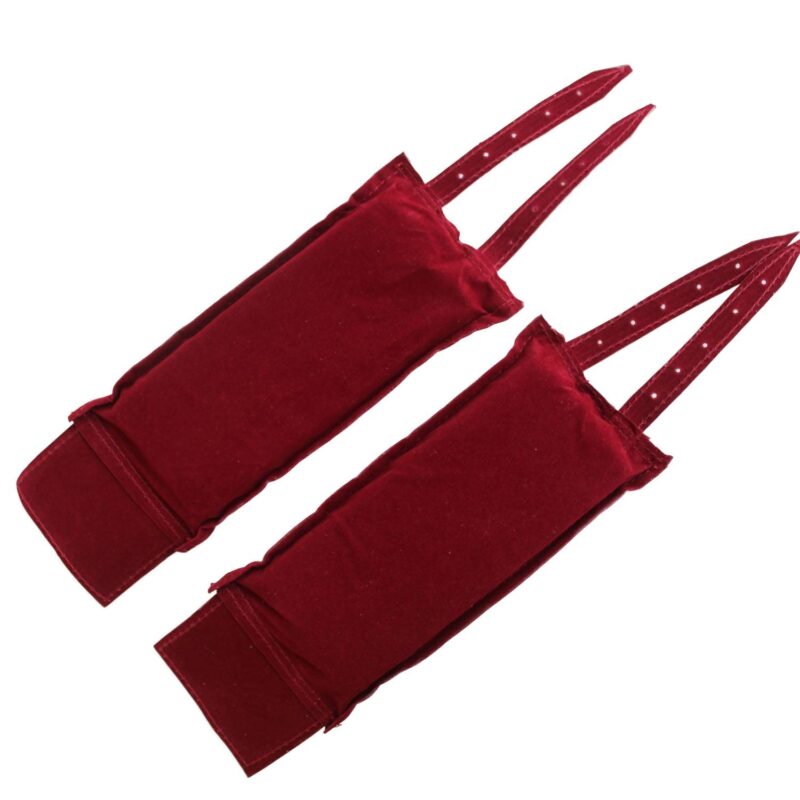 NATYAM COSTUMES Brass Ghungroo Ankle Bells with Velvet Pad For Women(Maroon) - 4 Line - Image 2